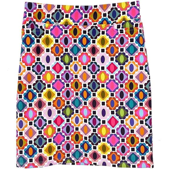 Leslie Evers Freya Skirt Multi Gems Light Pattern NWT Made In Oakland CA USA - Picture 1 of 16